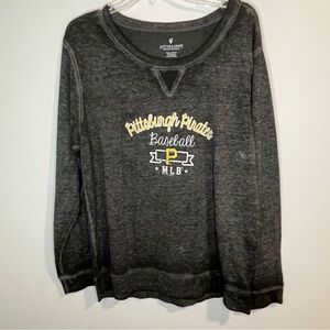 Women's Pittsburgh Pirates Soft as a Grape Black Home Run Swing Sweatshirt